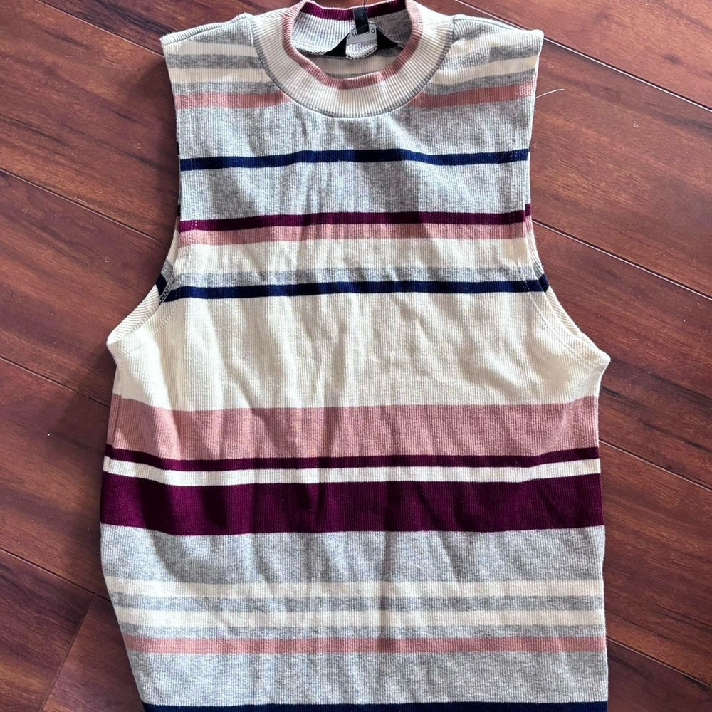 New Look Multicolor Striped Sleeveless Sweater